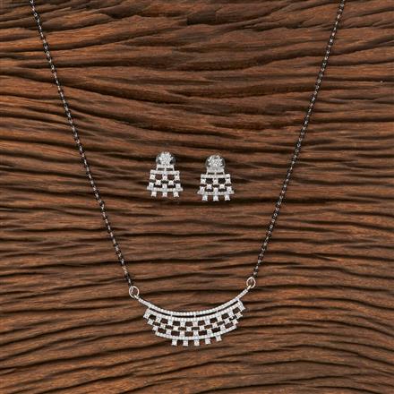 Cubic Zirconia Tanmaniya Mangalsutra With Rhodium Plating