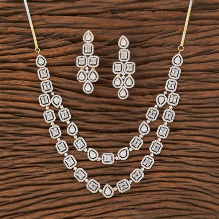 Cubic Zirconia 2 Line Necklace