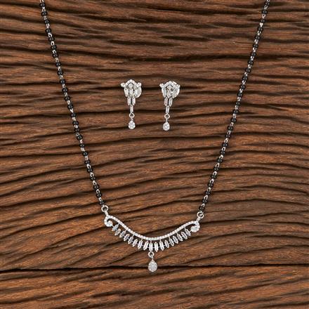 Cubic Zirconia Tanmaniya Mangalsutra With Rhodium Plating