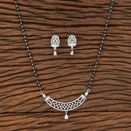 Cubic Zirconia Tanmaniya Mangalsutra With Rhodium Plating