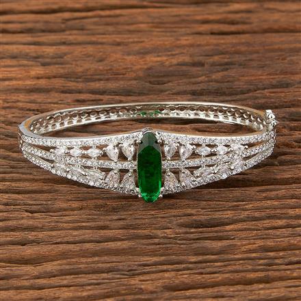 Cubic Zirconia Classic Kada With Rhodium Plating