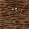 Cubic Zirconia Delicate Pendant Set With 2 Tone Plating
