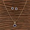 Cubic Zirconia Delicate Pendant Set With 2 Tone Plating