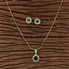 Cubic Zirconia Delicate Pendant Set With 2 Tone Plating