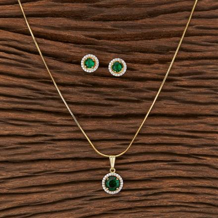 Cubic Zirconia Delicate Pendant Set With 2 Tone Plating