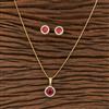 Cubic Zirconia Delicate Pendant Set With 2 Tone Plating