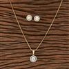 Cubic Zirconia Delicate Pendant Set With 2 Tone Plating