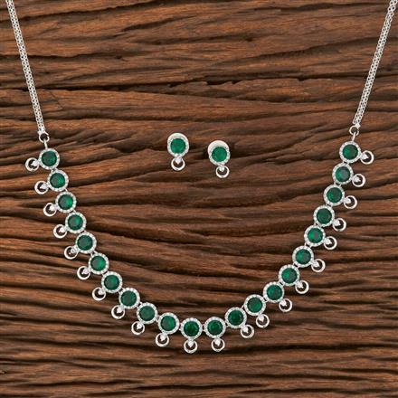 Cubic Zirconia Delicate Necklace With Rhodium Plating