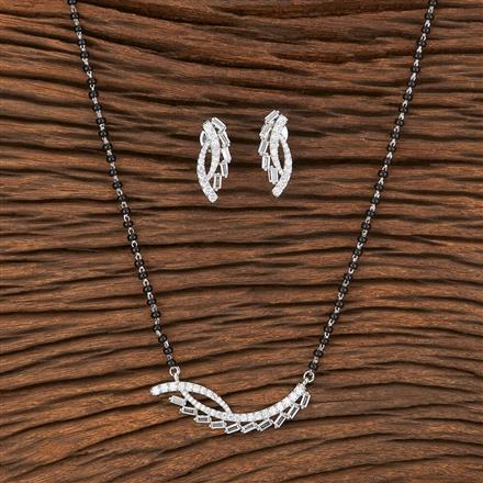 Cubic Zirconia Tanmaniya Mangalsutra With Rhodium Plating