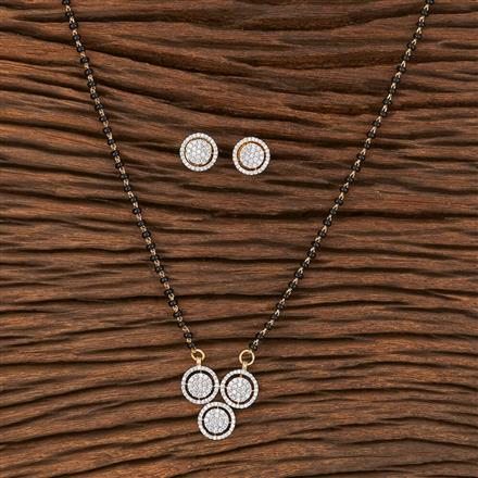 Cubic Zirconia Tanmaniya Mangalsutra With 2 Tone Plating
