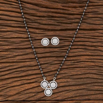 Cubic Zirconia Tanmaniya Mangalsutra With Rhodium Plating