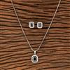 Cubic Zirconia Delicate Pendant Set With Rhodium Plating