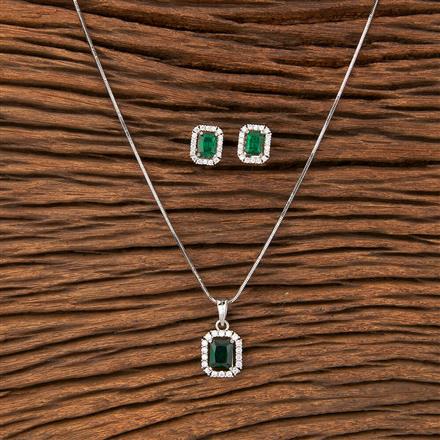 Cubic Zirconia Delicate Pendant Set With Rhodium Plating