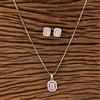 Cubic Zirconia Delicate Pendant Set With Rhodium Plating