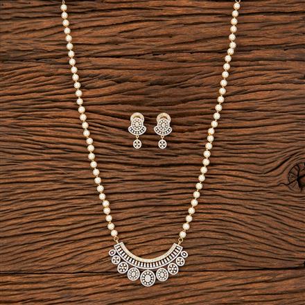 Cubic Zirconia Mala Necklace With 2 Tone Plating