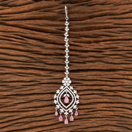 American Diamond Classic Tikka With Rhodium Plating