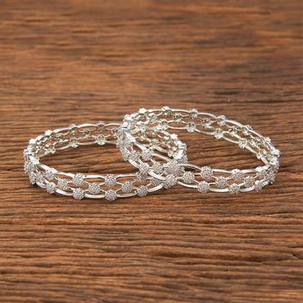 American Diamond Classic Bangles With Rhodium Plating
