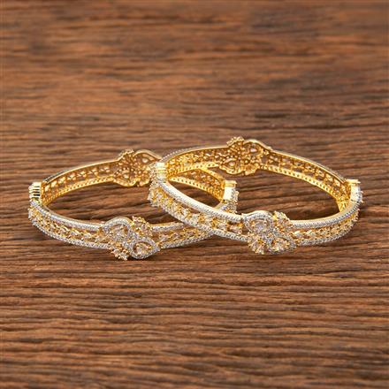 American Diamond Classic Bangles With 2 Tone Plating
