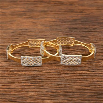 American Diamond Classic Bangles With 2 Tone Plating
