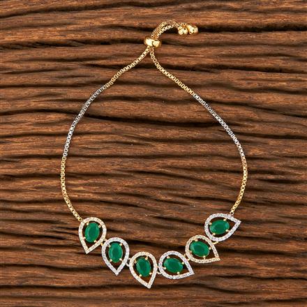 American Diamond Adjustable Bracelet With 2 Tone Plating