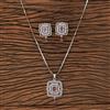 American Diamond Classic Pendant Set With Rhodium Plating
