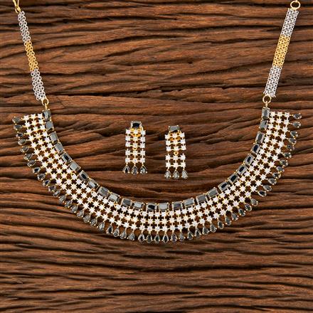 American Diamond Delicate Necklace With 2 Tone Plating