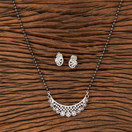 American Diamond Tanmaniya Mangalsutra With Rhodium Plating