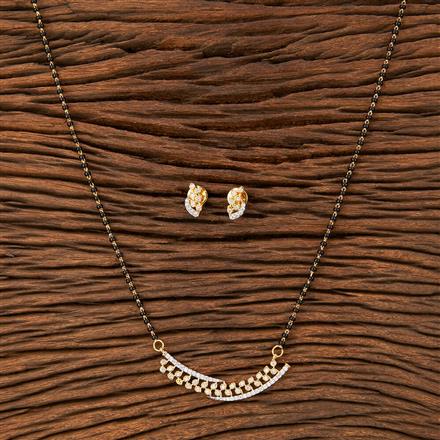 American Diamond Tanmaniya Mangalsutra With 2 Tone Plating