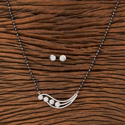 American Diamond Tanmaniya Mangalsutra With Rhodium Plating