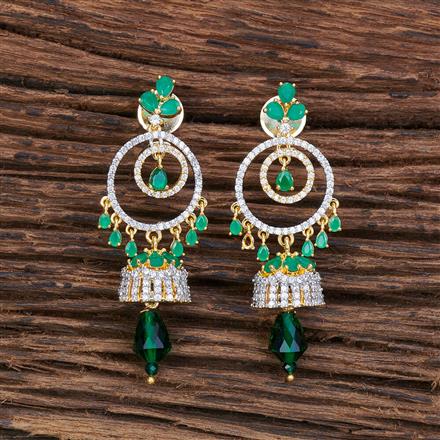 American Diamond Jhumki With 2 Tone Plating