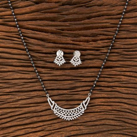 American Diamond Tanmaniya Mangalsutra With Rhodium Plating