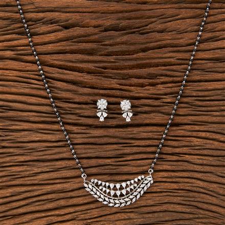 American Diamond Tanmaniya Mangalsutra With Rhodium Plating