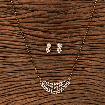 American Diamond Tanmaniya Mangalsutra With 2 Tone Plating