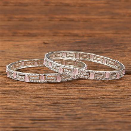 American Diamond Delicate Bangles With Rhodium Plating