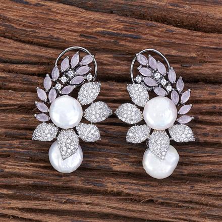American Diamond Baroque Earring With Black Plating