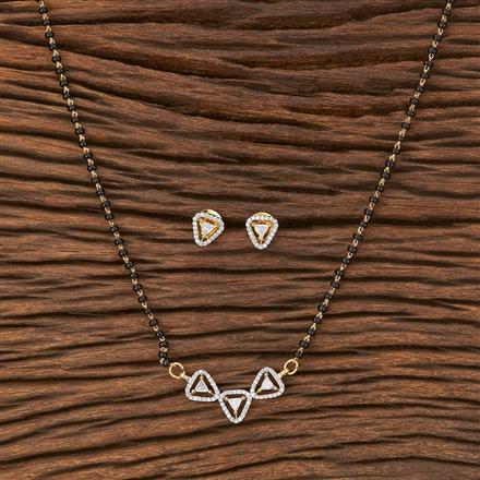 American Diamond Tanmaniya Mangalsutra With 2 Tone Plating