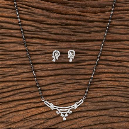 American Diamond Tanmaniya Mangalsutra With Rhodium Plating