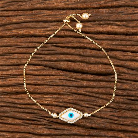 American Diamond Evil Eye Bracelet With Gold Plating