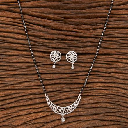Cubic Zirconia Delicate Mangalsutra With Rhodium Plating