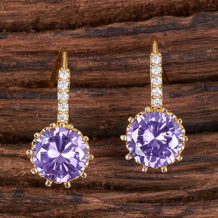 American Diamond Hoops With Gold Plating