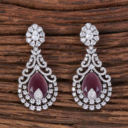 American Diamond Classic Earring With Rhodium Plating