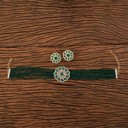 American Diamond Bandhai Necklace With 2 Tone Plating Plating