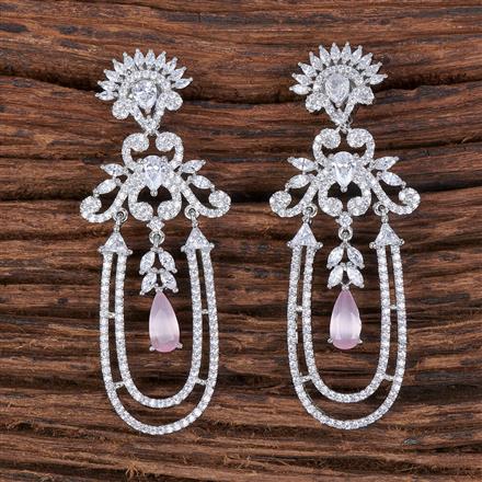 American Diamond Classic Earring With Rhodium Plating