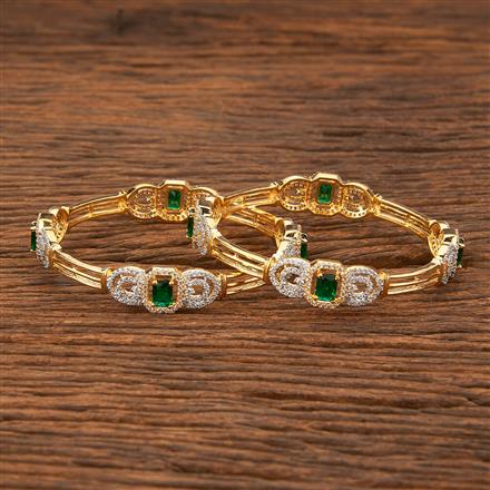 Cubic Zirconia Classic Bangles With 2 Tone Plating