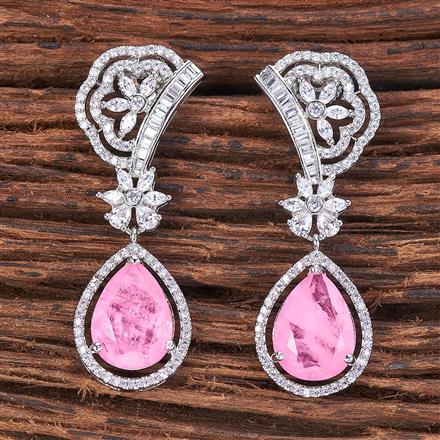 Cubic Zirconia Classic Earring With Rhodium Plating