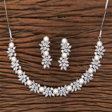 Cubic Zirconia Pearl Necklace