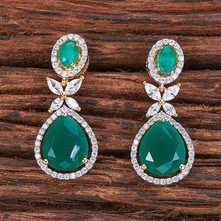 Cubic Zirconia Short Earring With 2 Tone Plating