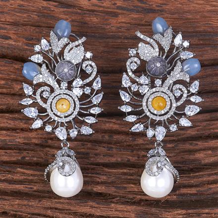 Cubic Zirconia Classic Earring With Black Plating