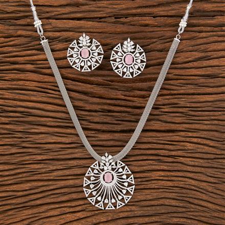 Cubic Zirconia Classic Pendant Set With Rhodium Plating