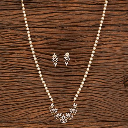 Cubic Zirconia Classic Mala Necklace With 2 Tone Plating